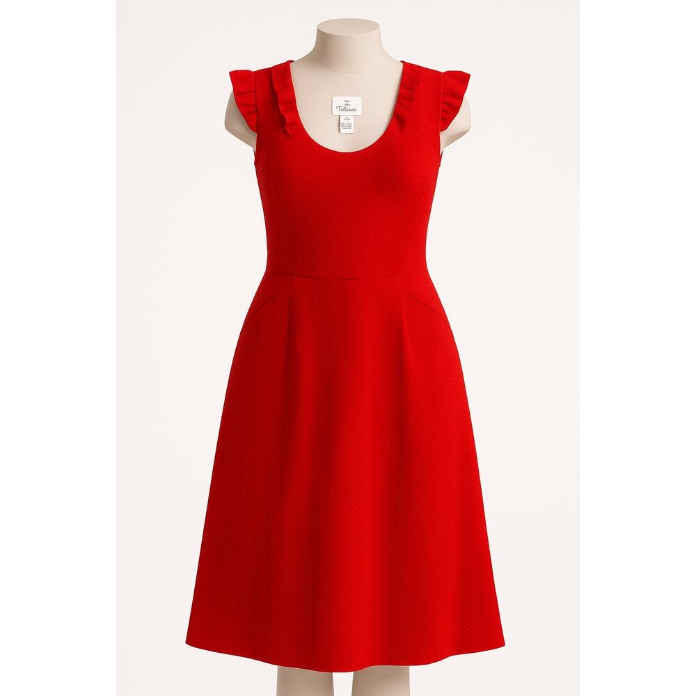 Tabitha by Anthropologie Red Textured Sleeveless Dress – Size Medium